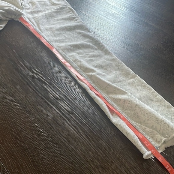 🎆NWT Anthropologie pilcro Yaya crop flare tall 26 map white bleached jeans - Picture 14 of 16